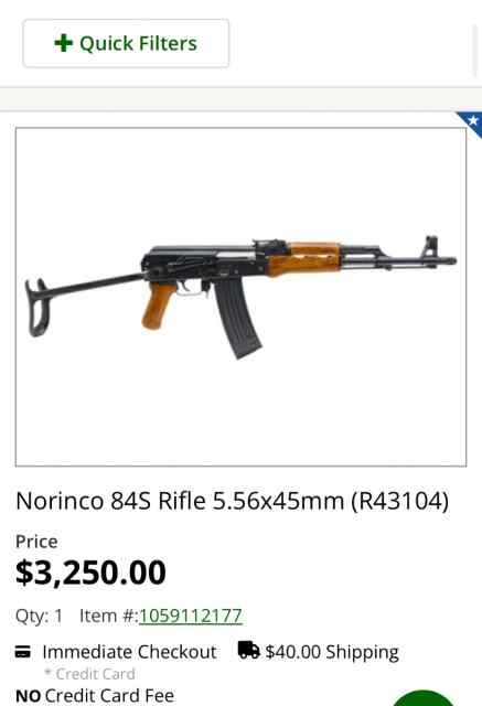 WTT NORINCO PREBAN 84S UNDER FOLDER AK47