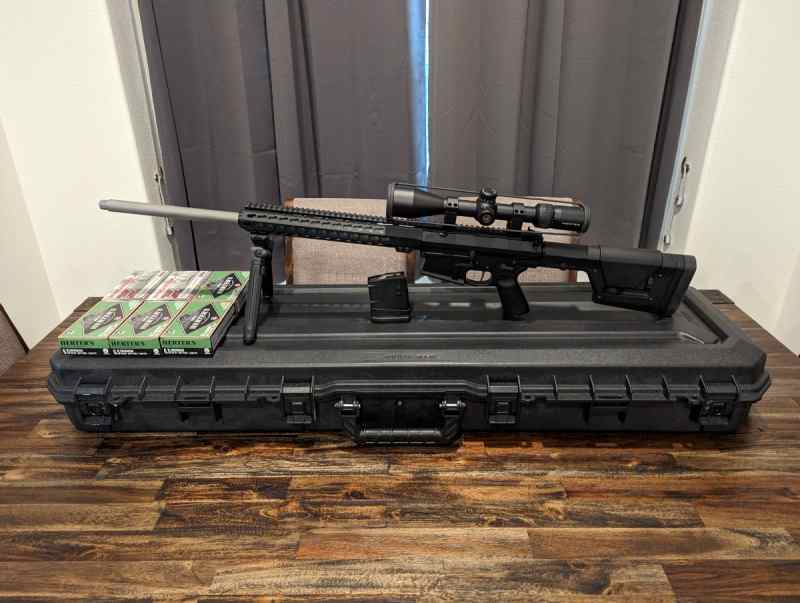 Aero Precision AR-10, w/ammo, case, and mag in pic