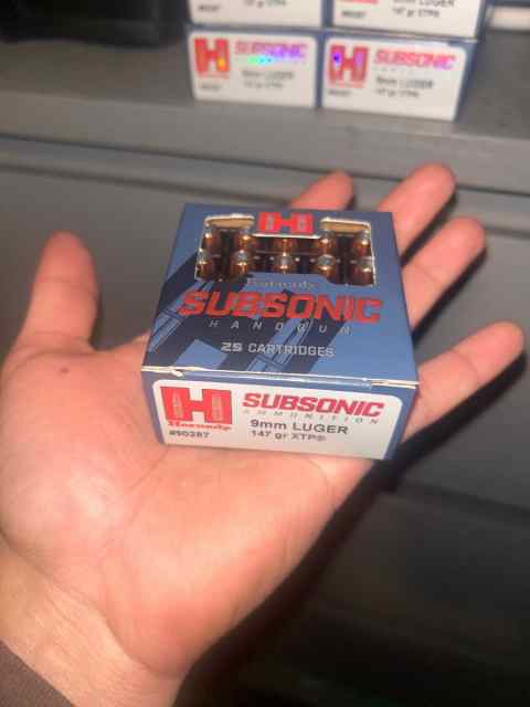 Hornady sub-sonic 147gr 9mm hollow tips